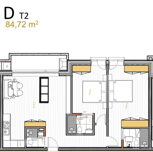 Apartamento T2 para Venda em Portimão Planta 1