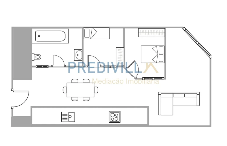 Apartamento T2 para Venda em Vila do Conde Planta 1