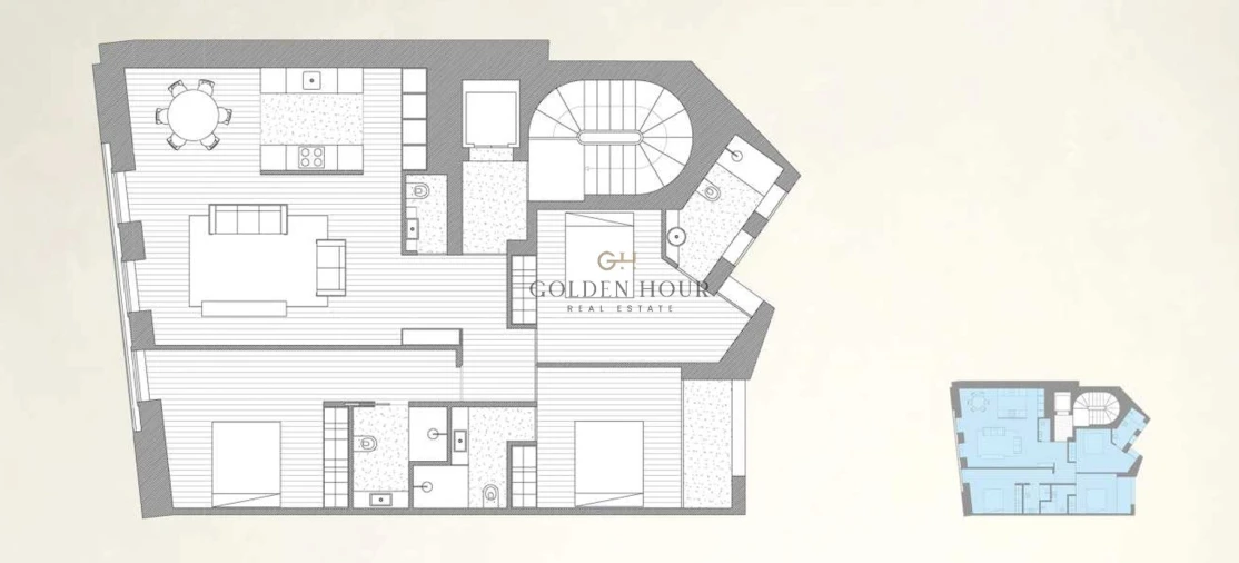 Apartamento T3 para Venda em Cedofeita, Santo Ildefonso, Sé, Miragaia, São Nicolau e Vitória Planta 1
