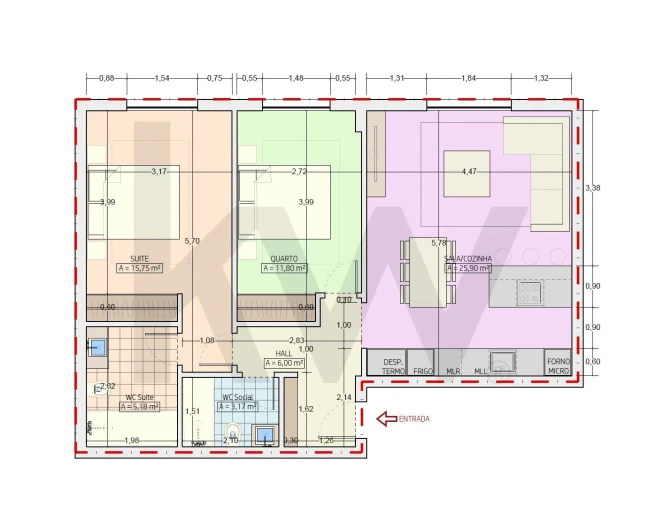 Apartamento T2 para Venda em Agualva e Mira-Sintra Planta 1