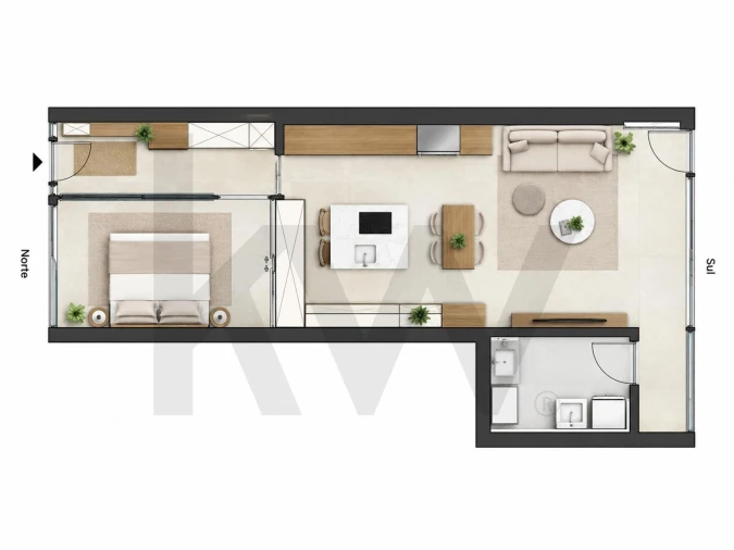 Apartamento T1 para Venda em Valongo Planta 1