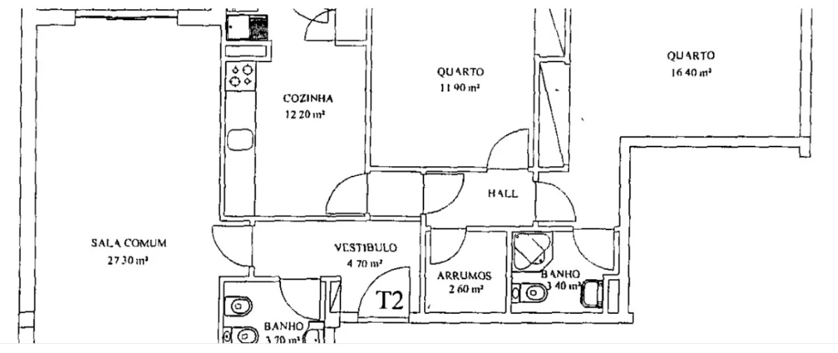 Apartamento T2 para Venda em Gondomar (São Cosme), Valbom e Jovim Planta 1