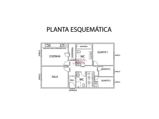 Apartamento T3 para Venda em Quinta do Conde Planta 1