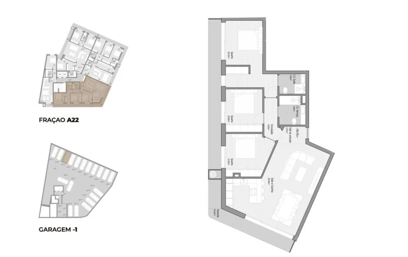 Apartamento T3 para Venda em Bougado (São Martinho e Santiago) Planta 1