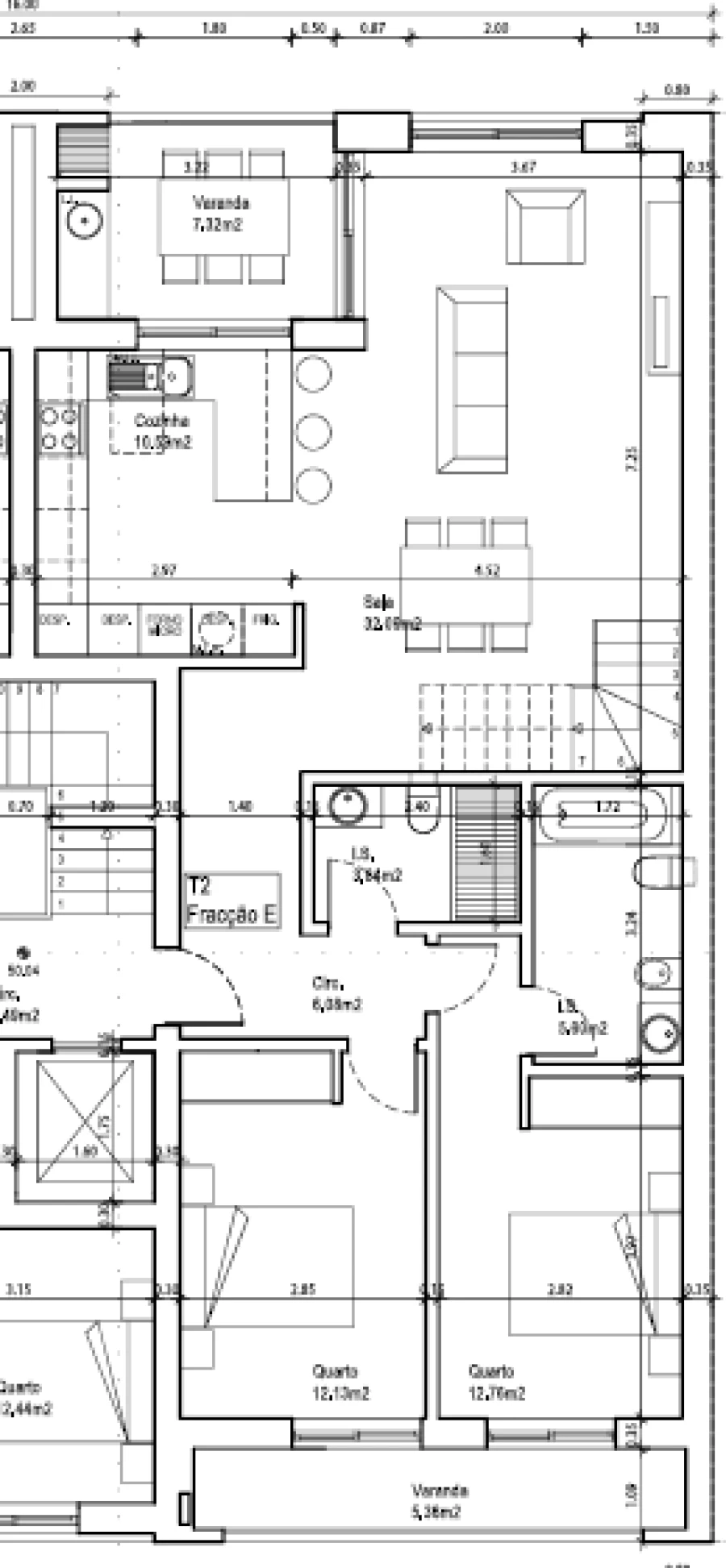 Apartamento T2 para Venda em Corroios Planta 1