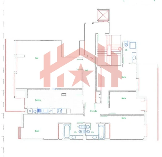 Apartamento T4 para Venda em Leiria, Pousos, Barreira e Cortes Planta 1