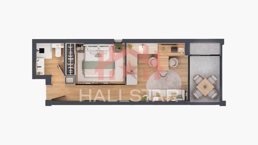 Apartamento T1 para Venda em Parceiros e Azoia Planta 1