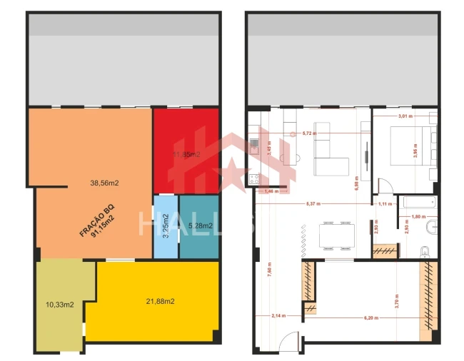Apartamento T1 para Venda em Leiria, Pousos, Barreira e Cortes Planta 1