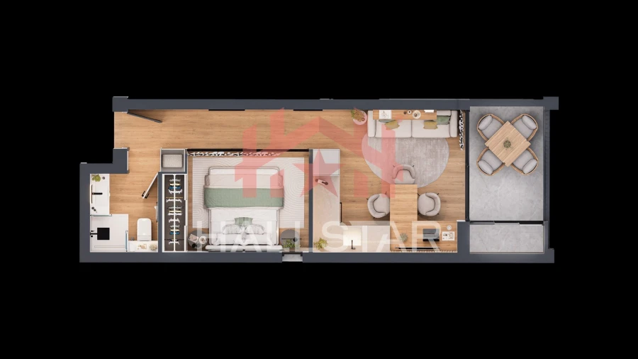 Apartamento T1 para Venda em Parceiros e Azoia Planta 1