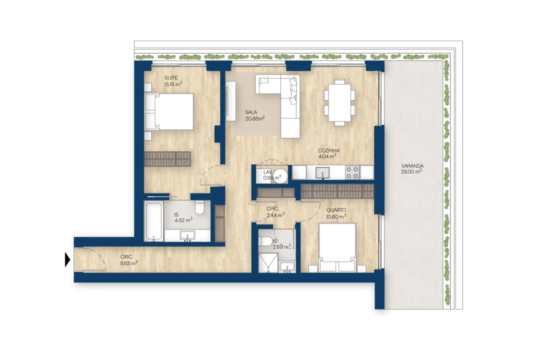Apartamento T2 para Venda em Canidelo Foto 12