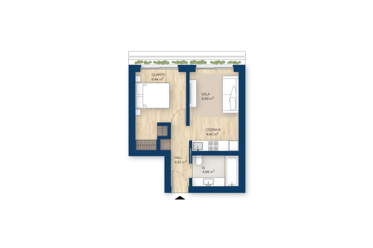 Apartamento T1 para Venda em Canidelo Foto 12