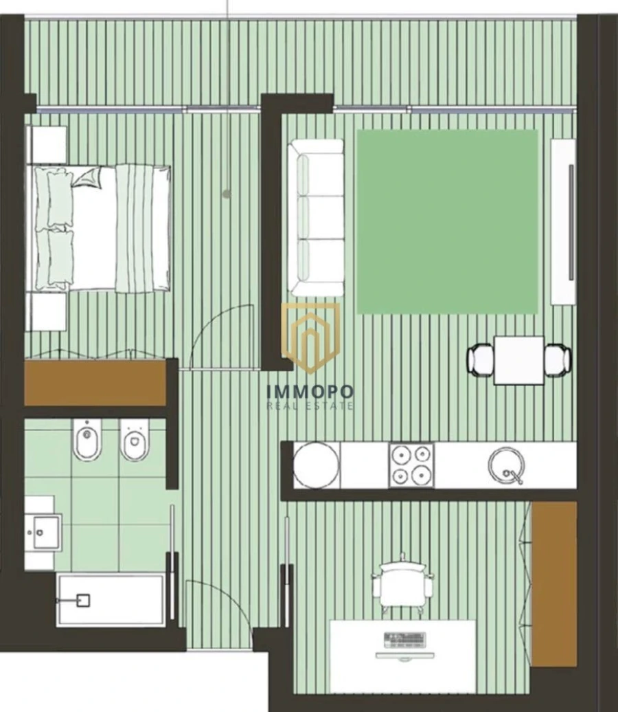 Apartamento T1 para Venda em Pedrouços Planta 1