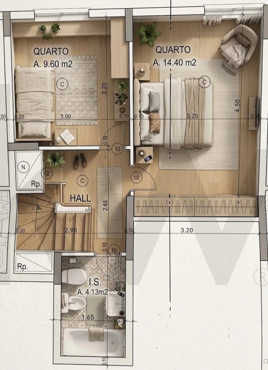 Apartamento T2 para Venda em Laranjeiro e Feijó Planta 1