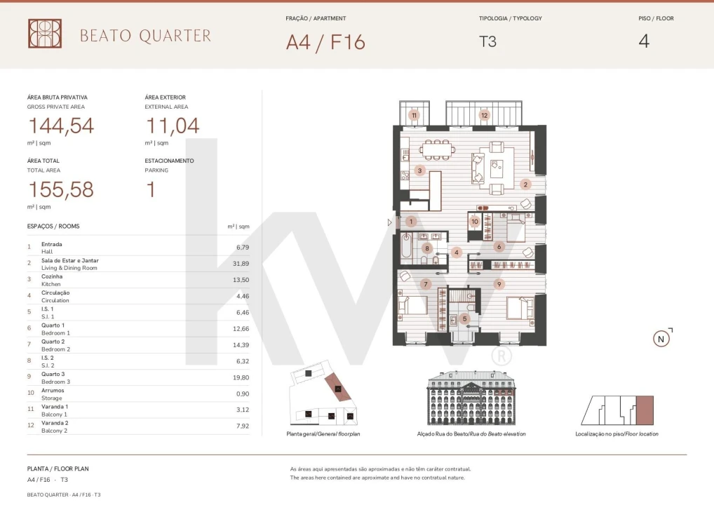 Apartamento T3 para Venda em Beato Foto 19