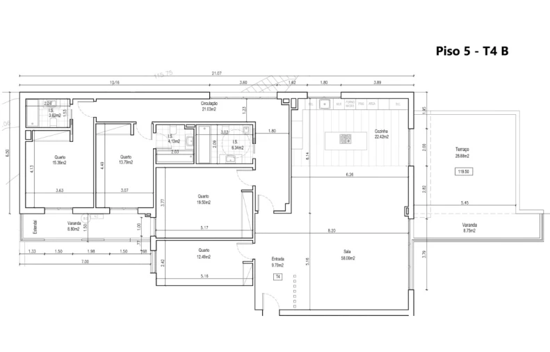 Apartamento T4 para Venda em Ramada e Caneças Planta 1