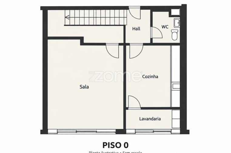 Apartamento T2 para Arrendamento em São Mamede de Infesta e Senhora da Hora Planta 1