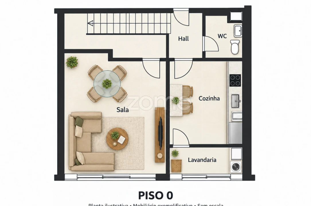 Apartamento T2 para Arrendamento em São Mamede de Infesta e Senhora da Hora Planta 2