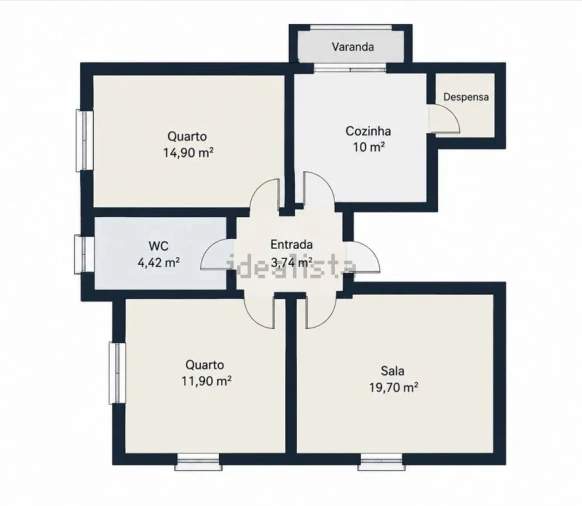 Apartamento T2 para Venda em Quinta do Conde Planta 1