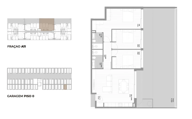 Apartamento T3 para Venda em Fânzeres e São Pedro da Cova Planta 1
