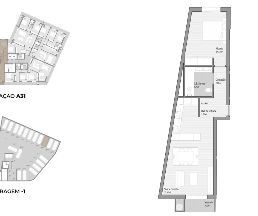 Apartamento T1 para Venda em Bougado (São Martinho e Santiago) Foto 14