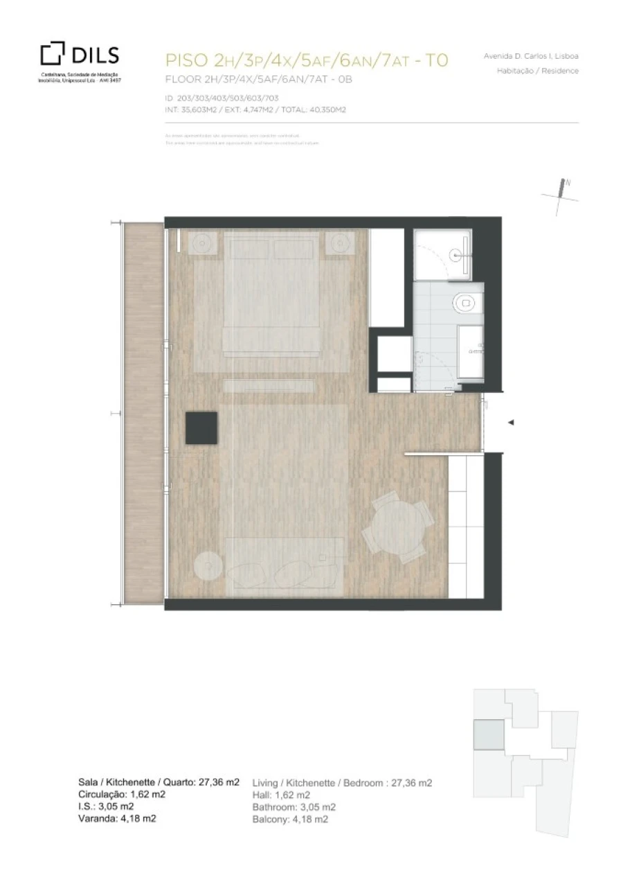 Apartamento para Venda em Misericórdia Planta 1