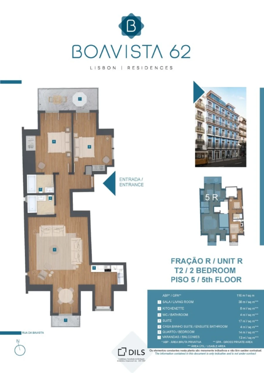 Apartamento T2 para Venda em Misericórdia Planta 1