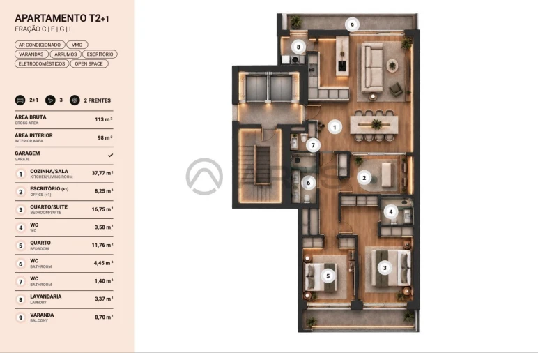 Apartamento T2 para Venda em Nogueira, Fraião e Lamaçães Foto 20
