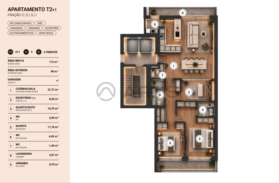 Apartamento T2 para Venda em Nogueira, Fraião e Lamaçães Foto 20