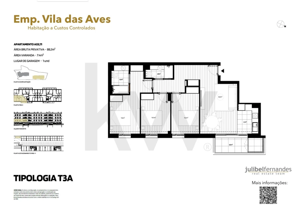 Apartamento T3 para Venda em Vila das Aves Foto 12
