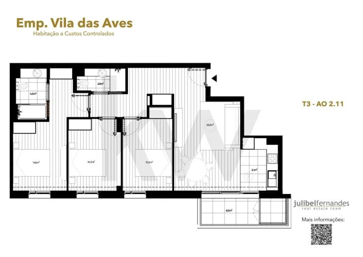 Apartamento T3 para Venda em Vila das Aves Foto 13