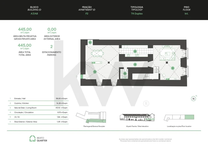 Apartamento T4 para Venda em Beato Planta 1