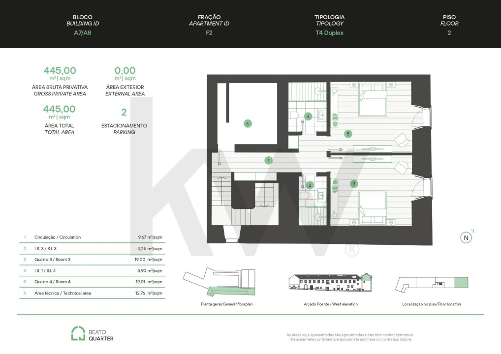 Apartamento T4 para Venda em Beato Planta 3