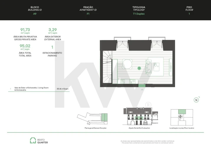 Apartamento T1 para Venda em Beato Foto 12