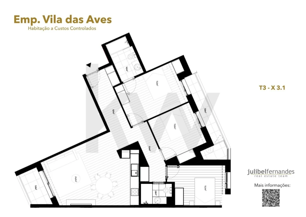 Apartamento T3 para Venda em Vila das Aves Foto 13