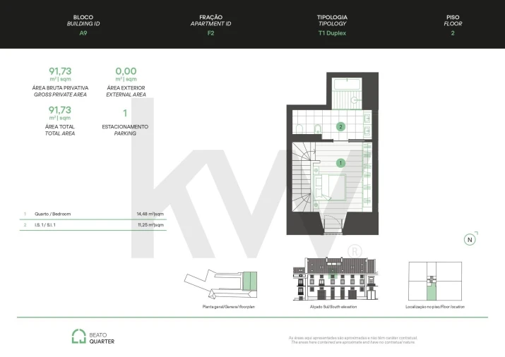 Apartamento T1 para Venda em Beato Planta 2