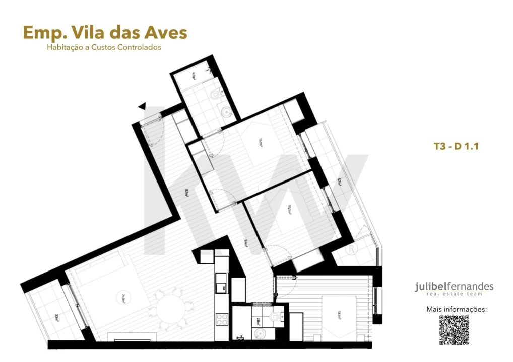 Apartamento T3 para Venda em Vila das Aves Foto 13