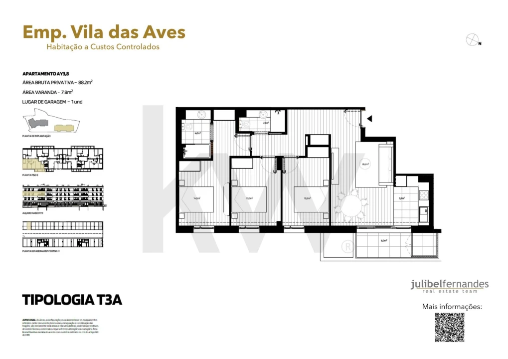 Apartamento T3 para Venda em Vila das Aves Foto 12