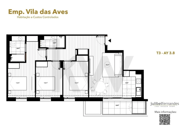 Apartamento T3 para Venda em Vila das Aves Foto 13