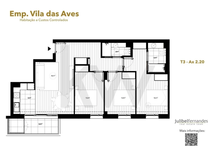 Apartamento T3 para Venda em Vila das Aves Foto 13