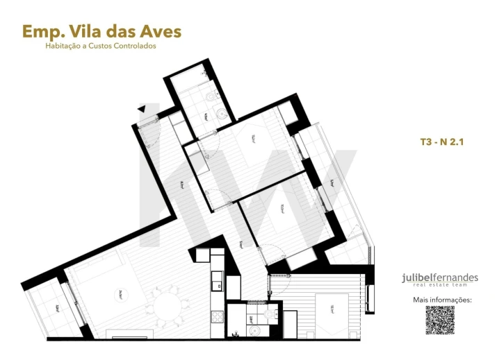 Apartamento T3 para Venda em Vila das Aves Foto 13
