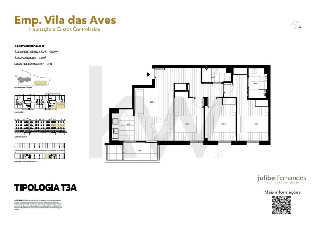 Apartamento T3 para Venda em Vila das Aves Foto 12