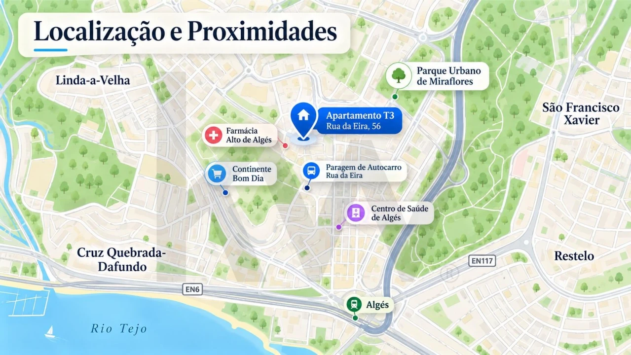 Apartamento T3 para Venda em Algés, Linda-A-Velha e Cruz Quebrada-Dafundo Foto 48