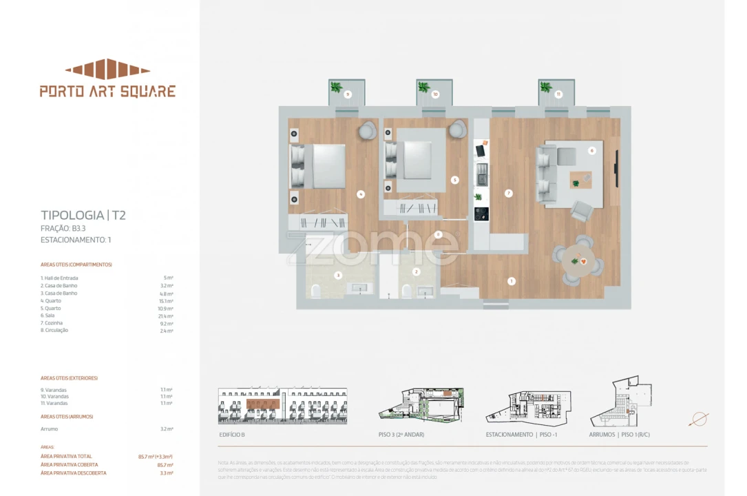 Apartamento T2 para Venda em Cedofeita, Santo Ildefonso, Sé, Miragaia, São Nicolau e Vitória Foto 3