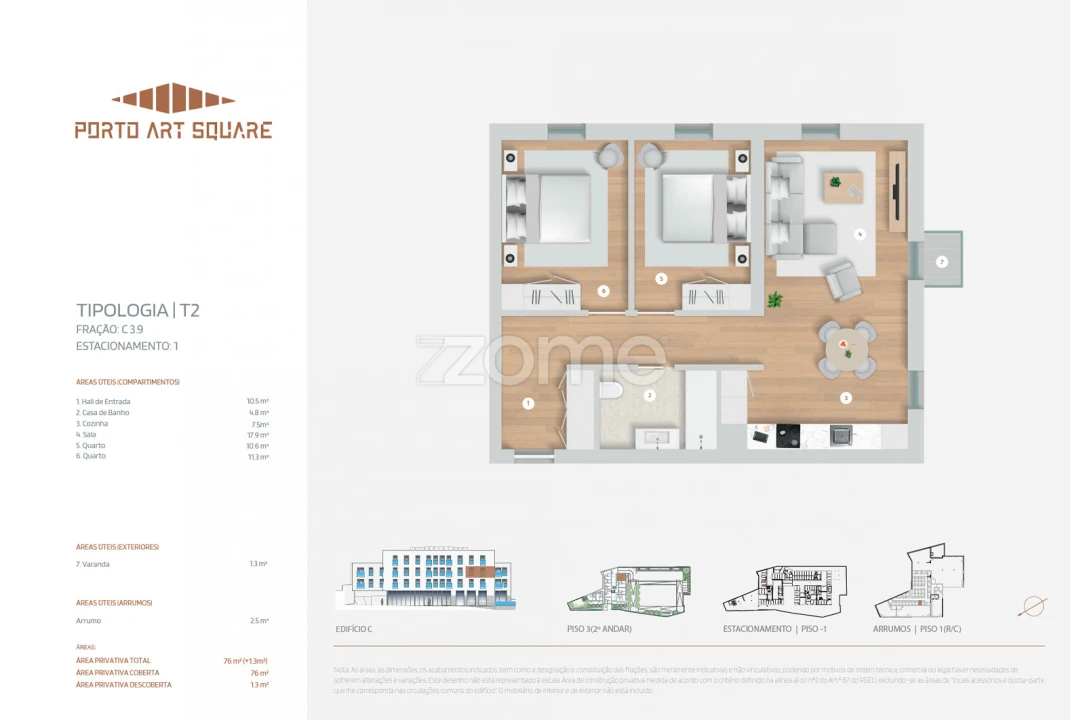 Apartamento T2 para Venda em Cedofeita, Santo Ildefonso, Sé, Miragaia, São Nicolau e Vitória Foto 3