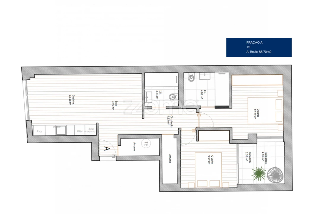 Apartamento T2 para Venda em Glória e Vera Cruz Foto 7