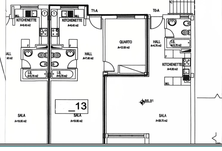 Apartamento T1 para Venda em Quinta do Anjo Planta 1