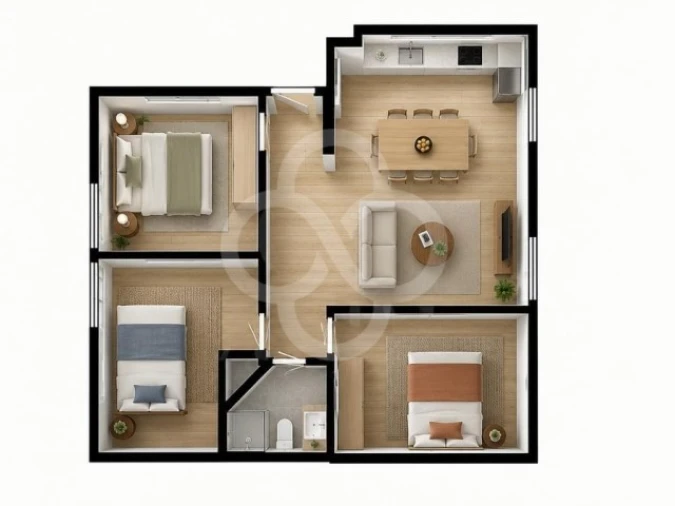 Apartamento T3 para Venda em Laranjeiro e Feijó Planta 1