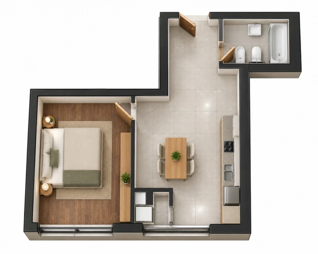 Apartamento T1 para Venda em Aguas Santas Planta 1