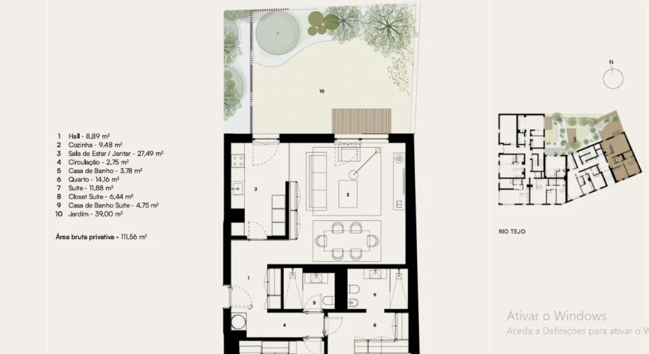Apartamento T2 para Venda em Alcantara Planta 2