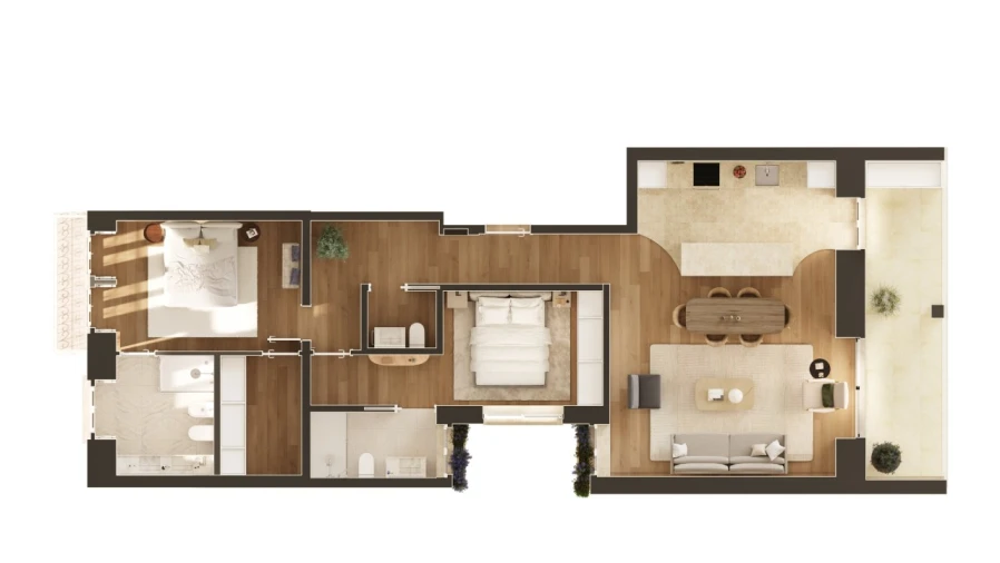 Apartamento T2 para Venda em Avenidas Novas Planta 1